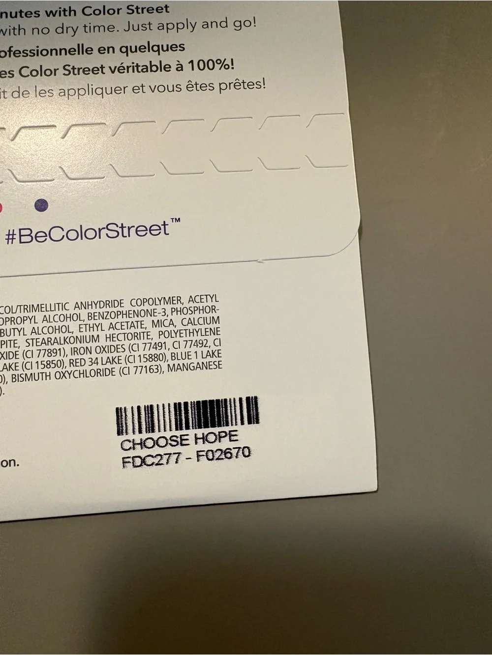 Color Street Pink Script & Stripes Nail Polish Strips